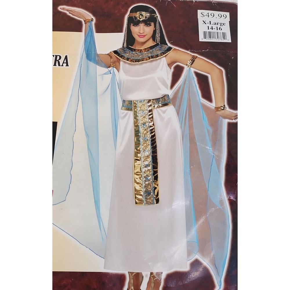 Costumes USA Cleopatra Egyptian Queen Halloween Costume Adult XL 14-16 White